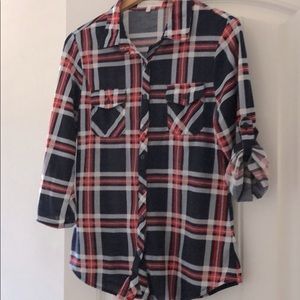 Eden & Olivia Plaid Button Down Shirt